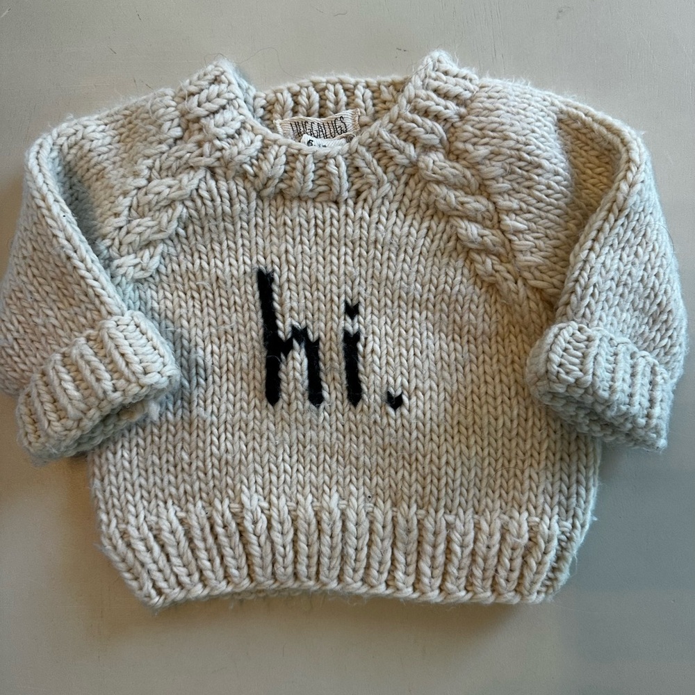 HuggaLugs “hi” Chunky Knit Sweater